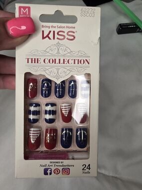 KISS The Collection Red, Navy & White Press-On Nails